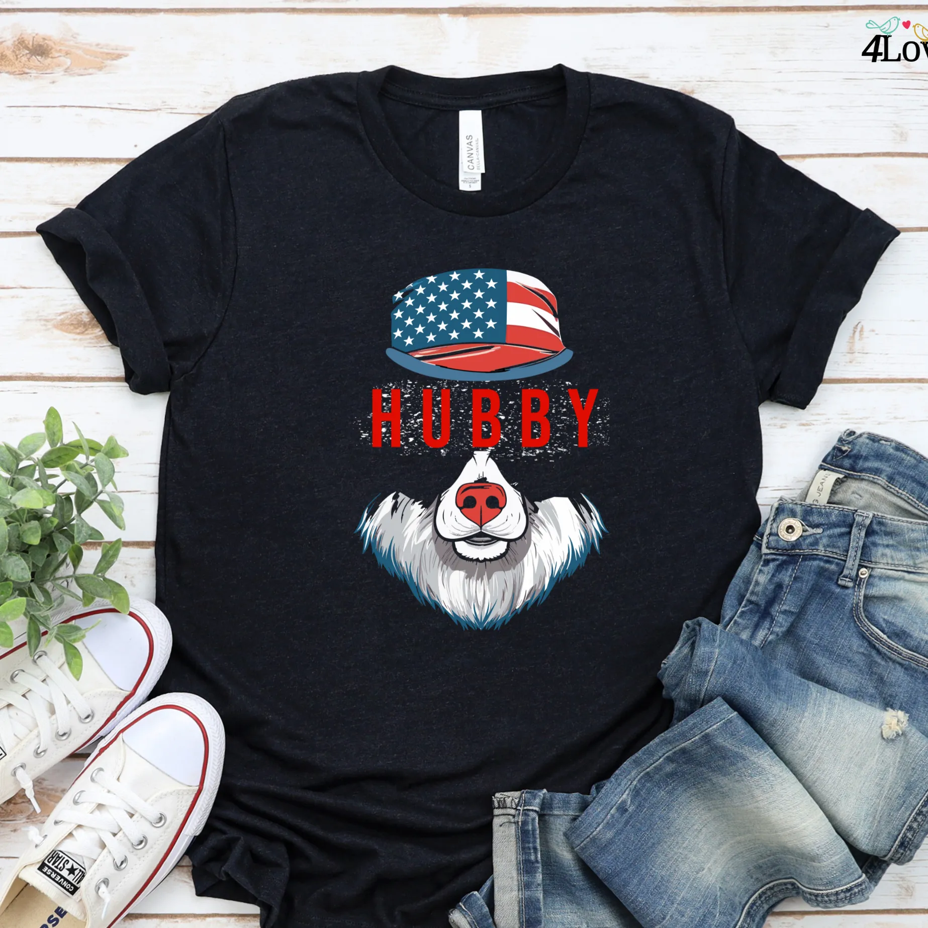 4th of July Wifey-Hubby Bear Patriotic Matching Outfits for Couples