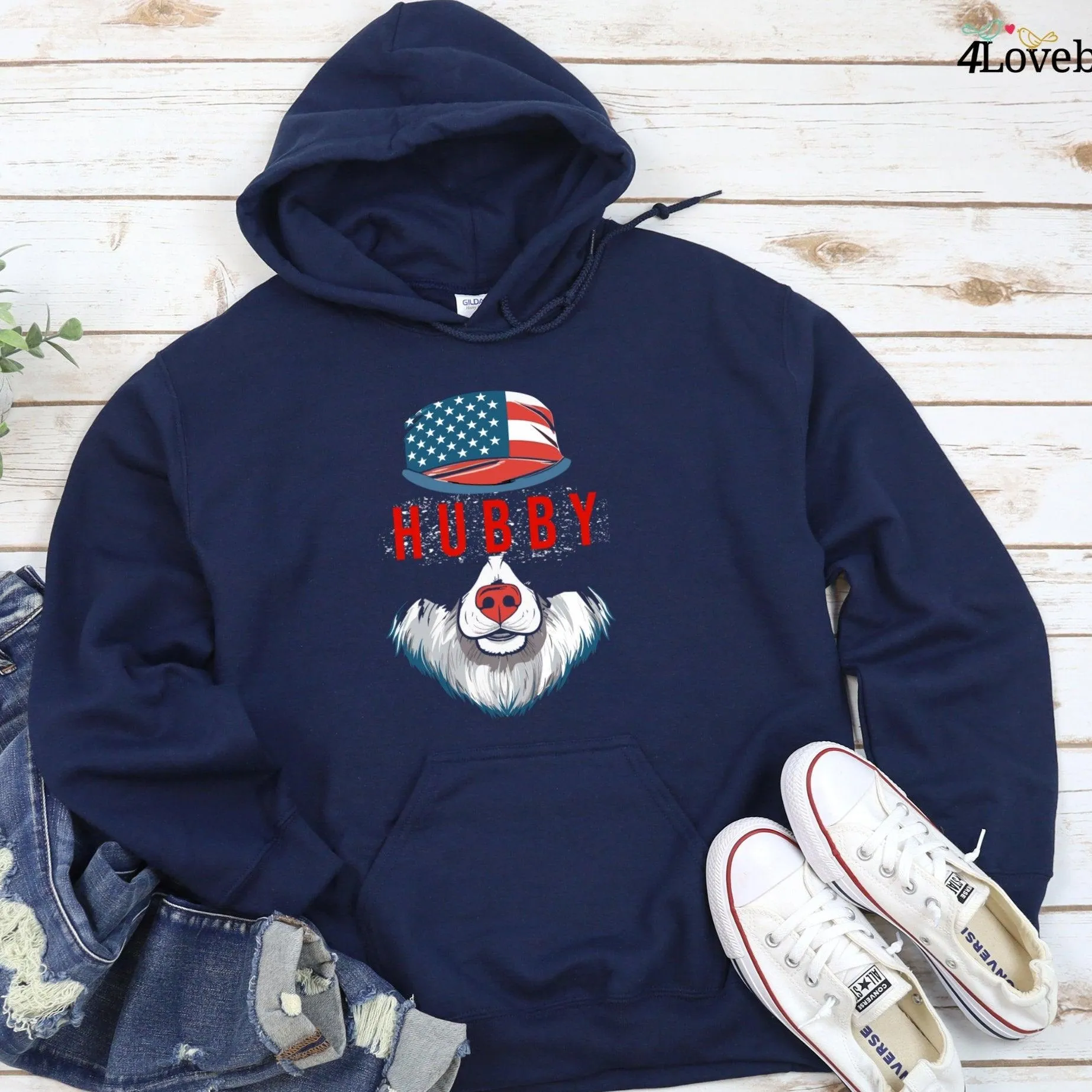 4th of July Wifey-Hubby Bear Patriotic Matching Outfits for Couples