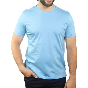 Aqua Mercerized Cotton Crewneck T-Shirt