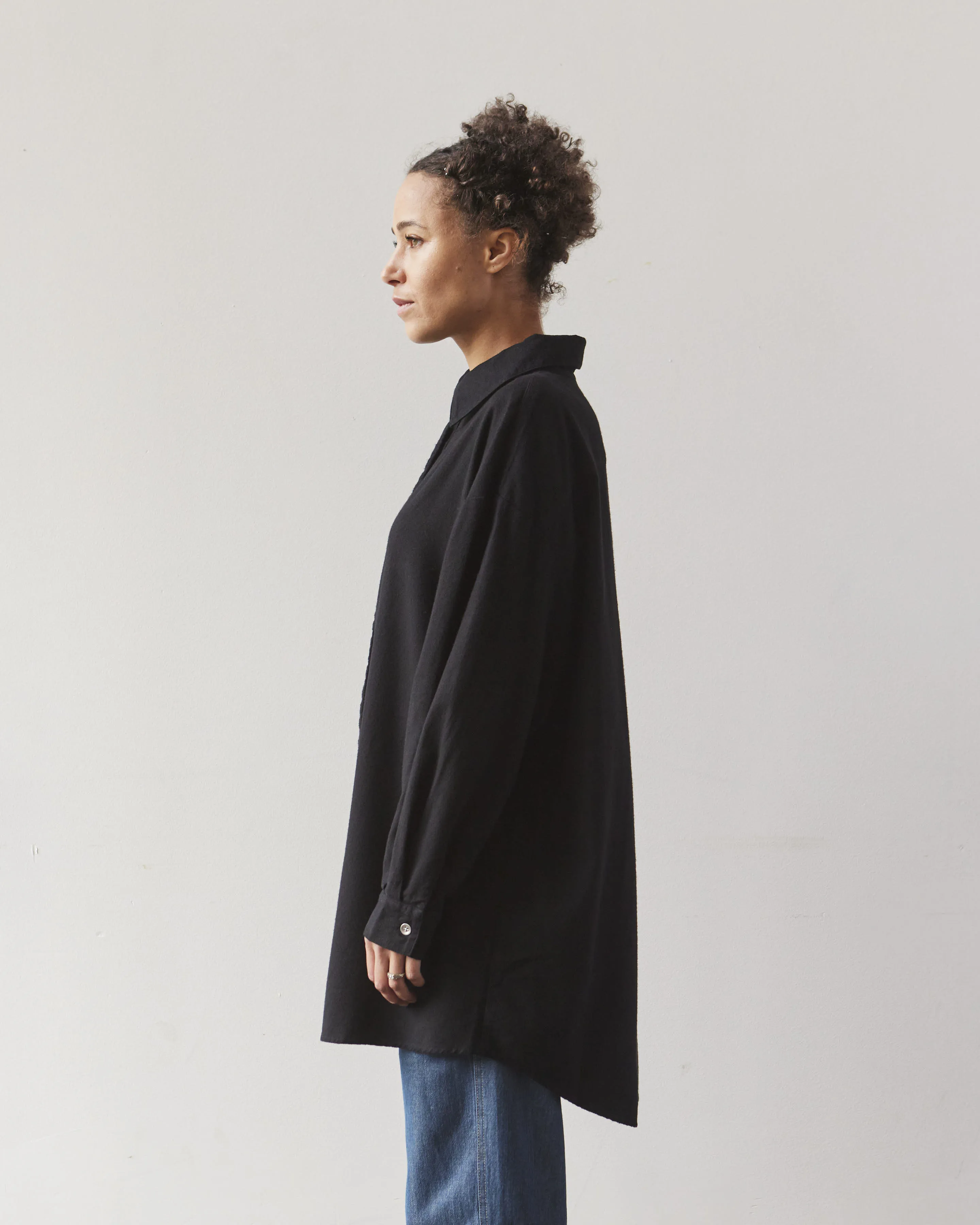 Atelier Delphine Oversized Overlay Flannel, Black