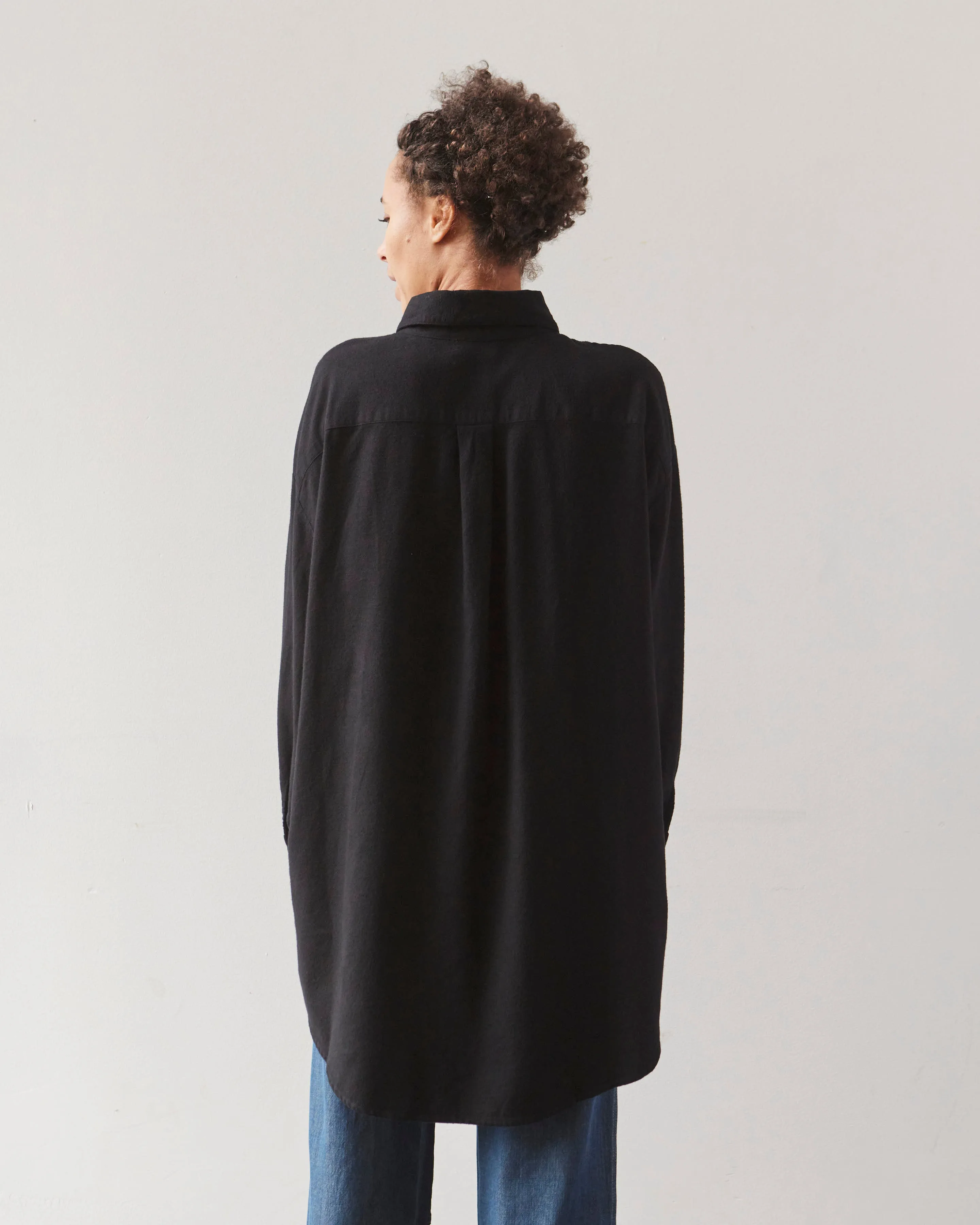 Atelier Delphine Oversized Overlay Flannel, Black