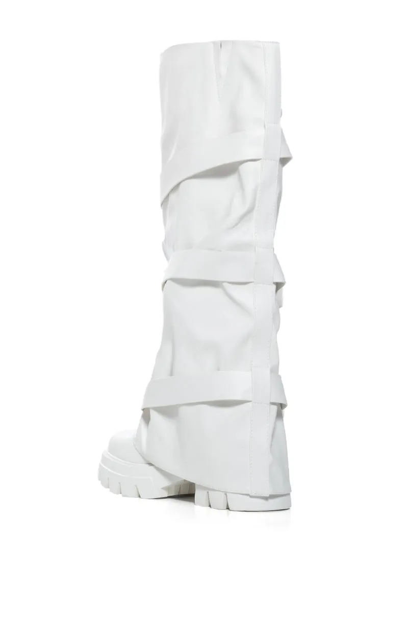 AZALEA WANG CHARNA WHITE INDUSTRIAL LOOK BOOT