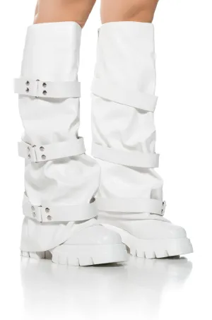 AZALEA WANG CHARNA WHITE INDUSTRIAL LOOK BOOT