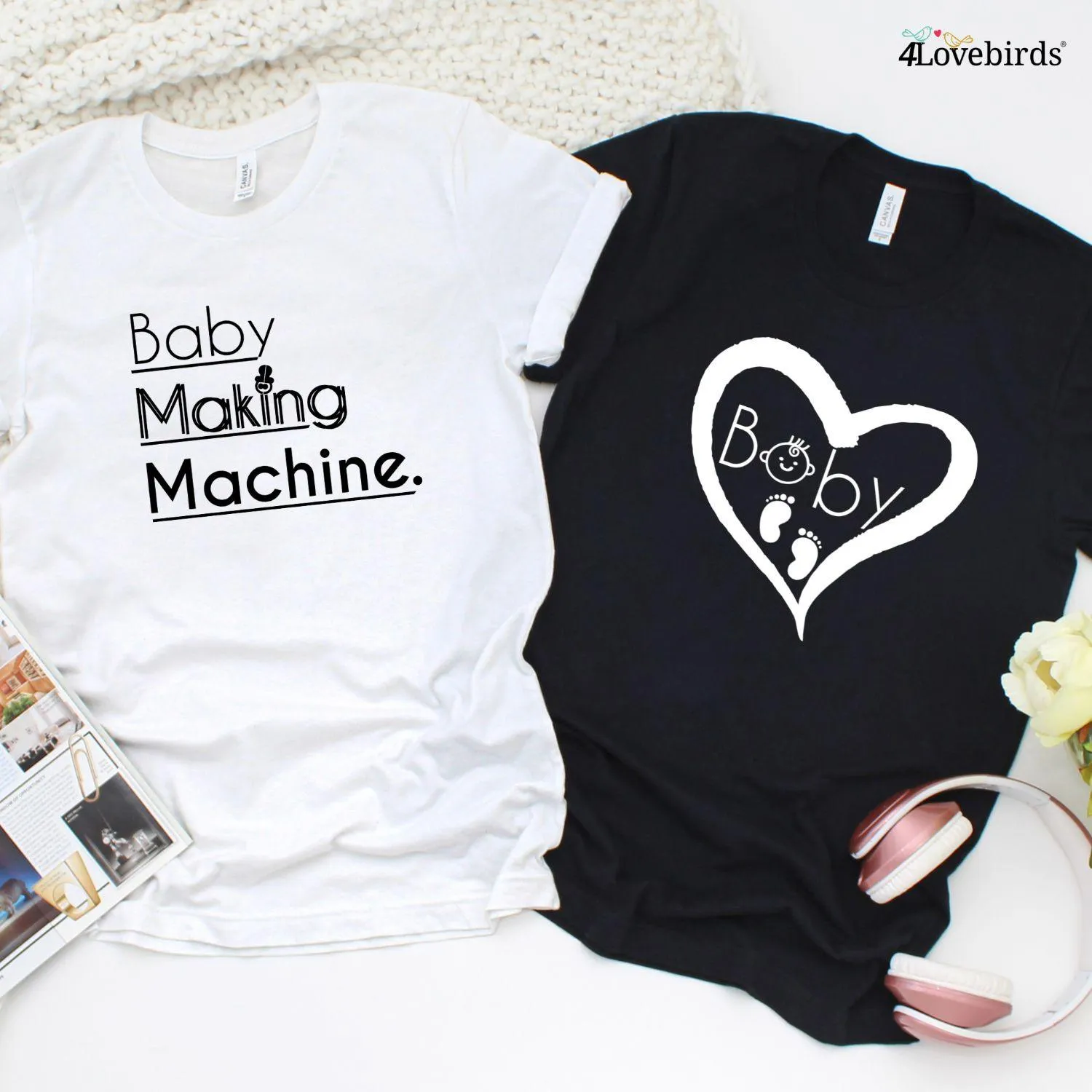 Baby Making Machine & Baby Pregnancy Announcement Matching Outfits