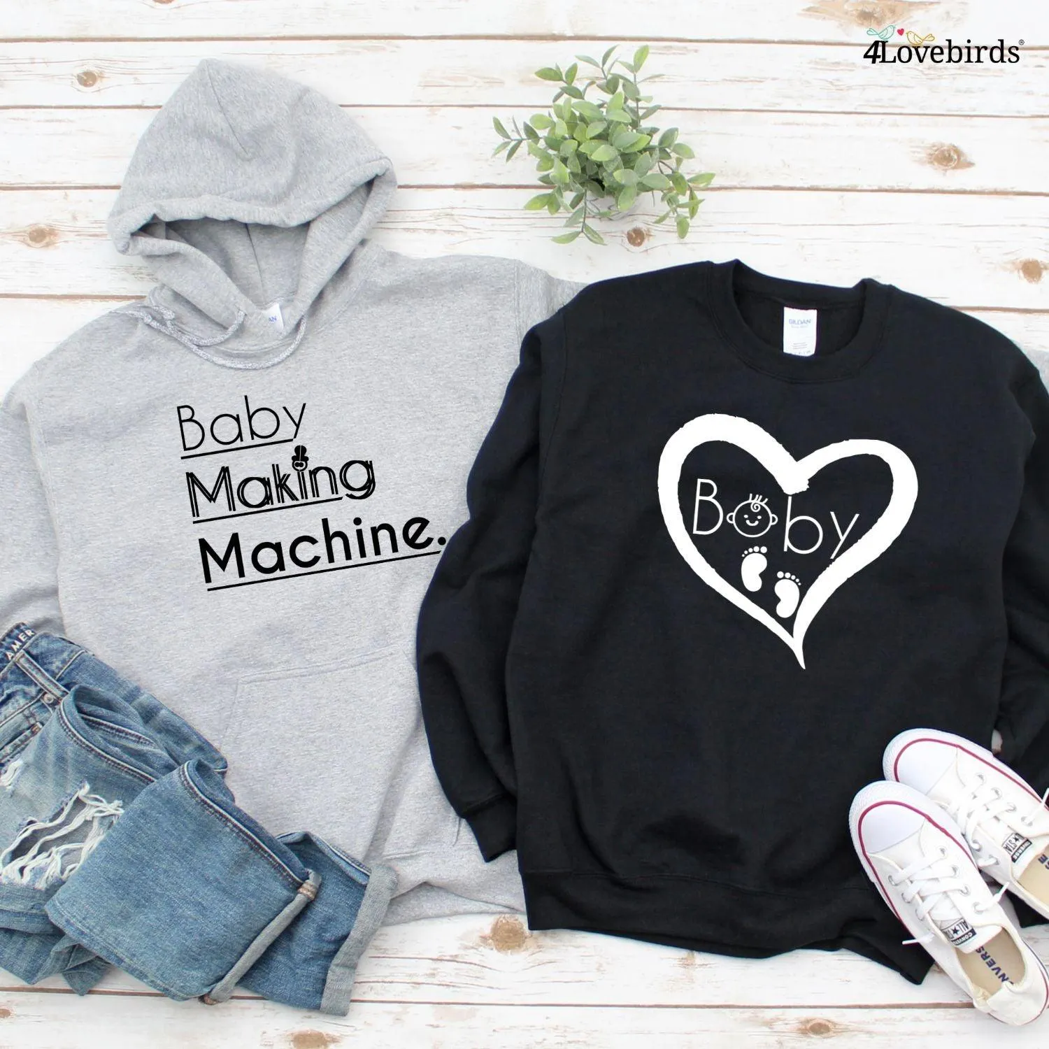 Baby Making Machine & Baby Pregnancy Announcement Matching Outfits