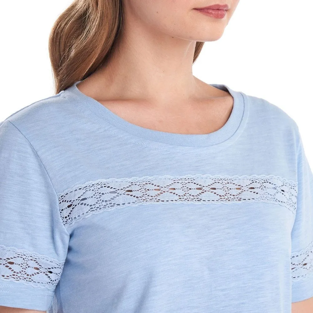 BARBOUR Pier Cotton Tee With Lace Detail