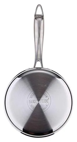 BERGNER Argent Stainless Steel Saucepan With Lid, 1.6 L, 1 Saucepan & 1 Stainless Steel Lid (Silver)