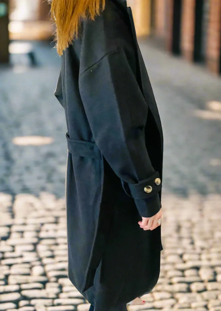 BLACK ALBA CINCH COAT