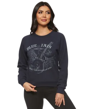 BLUE IRIS CREWNECK SWEATSHIRT