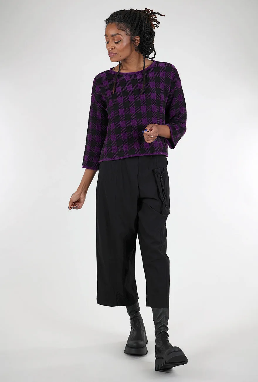 Chenille Check Sweater, Amethyst