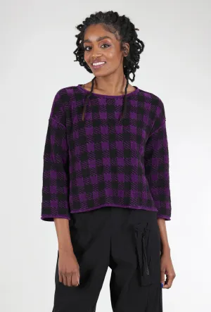 Chenille Check Sweater, Amethyst