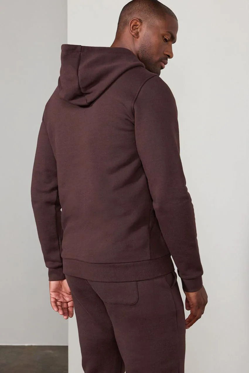 Comfort Men's Fleece Pullover Hoodie - Chocolate Brown