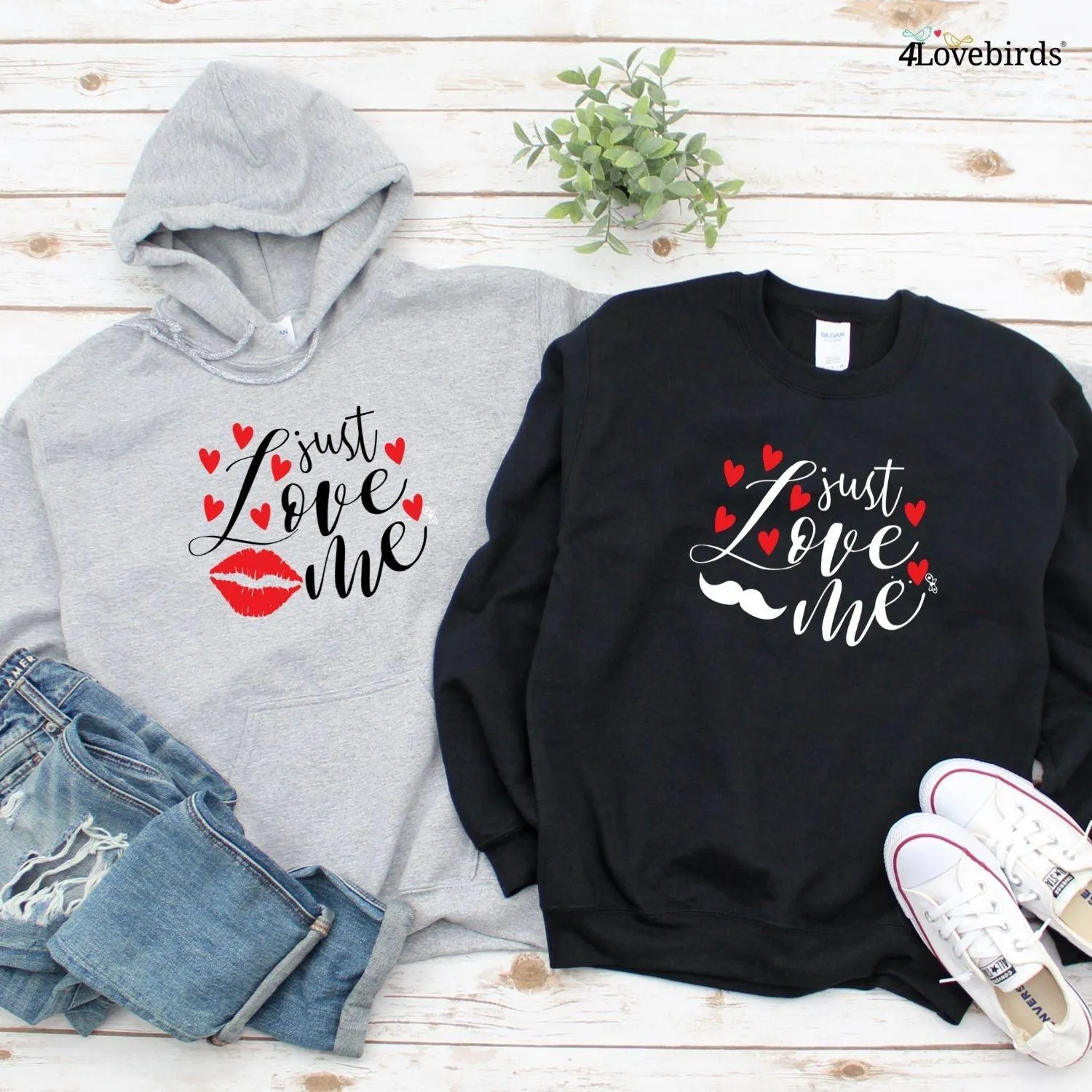 Couples Matching Set: Just Love Me Attire, Lovers Tee, Perfect Valentine's Day Gift