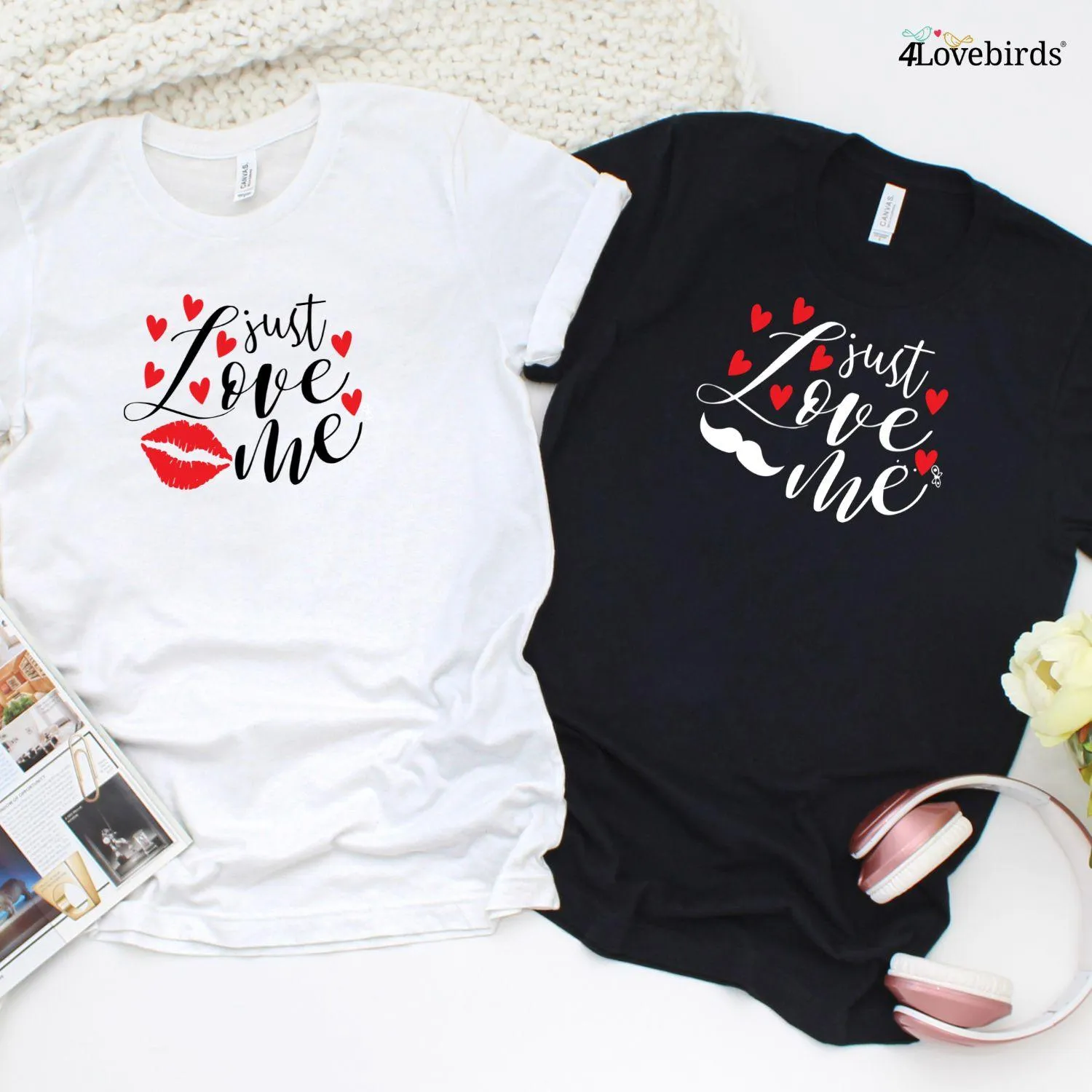 Couples Matching Set: Just Love Me Attire, Lovers Tee, Perfect Valentine's Day Gift