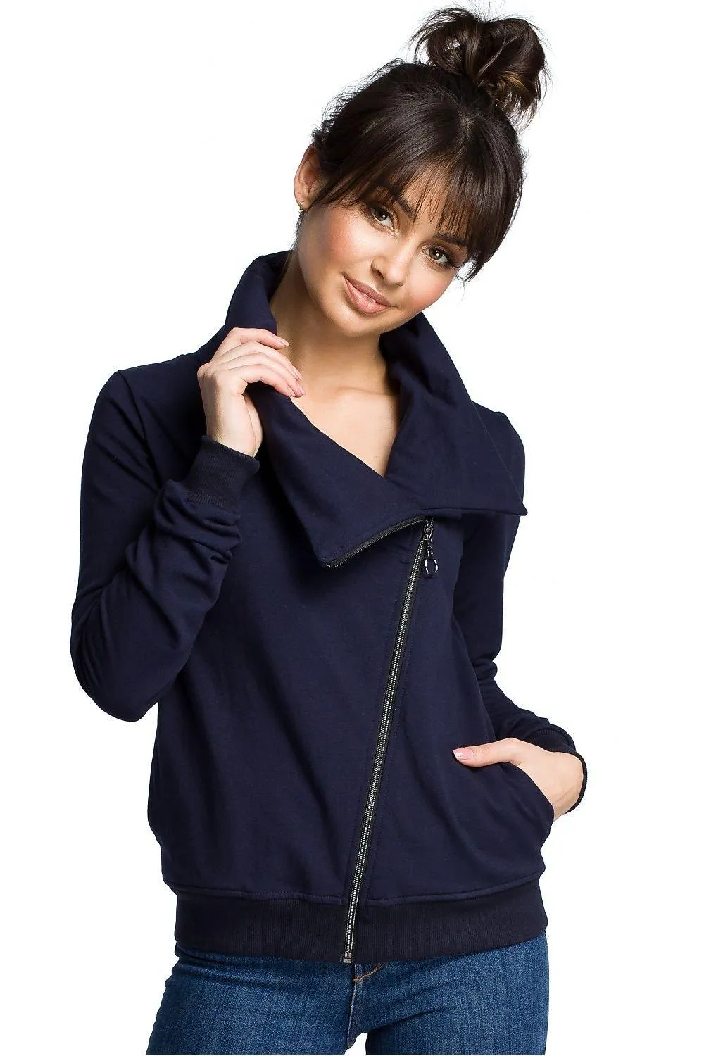 Cozy Zip-Up Draped Sweatshirt