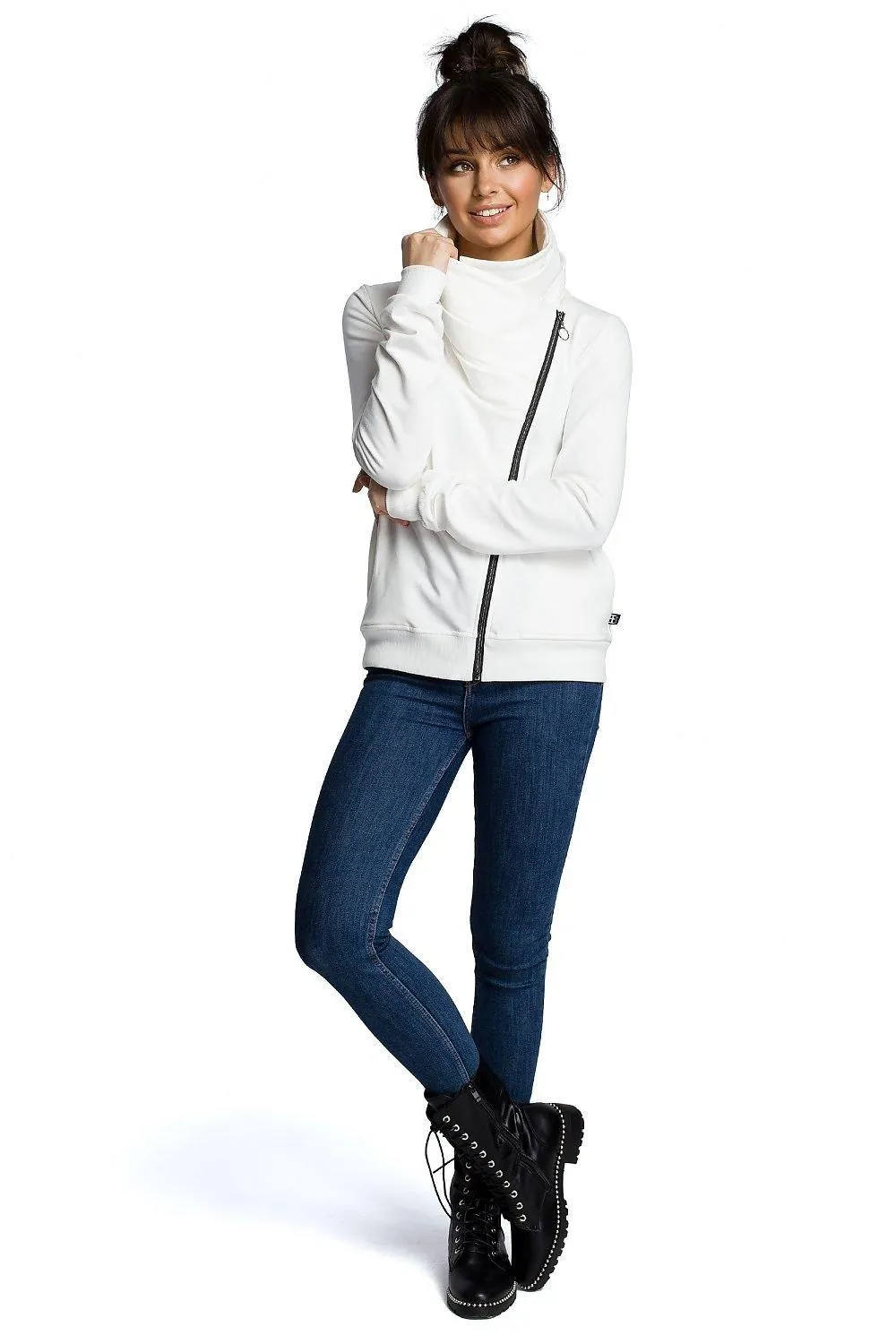 Cozy Zip-Up Draped Sweatshirt