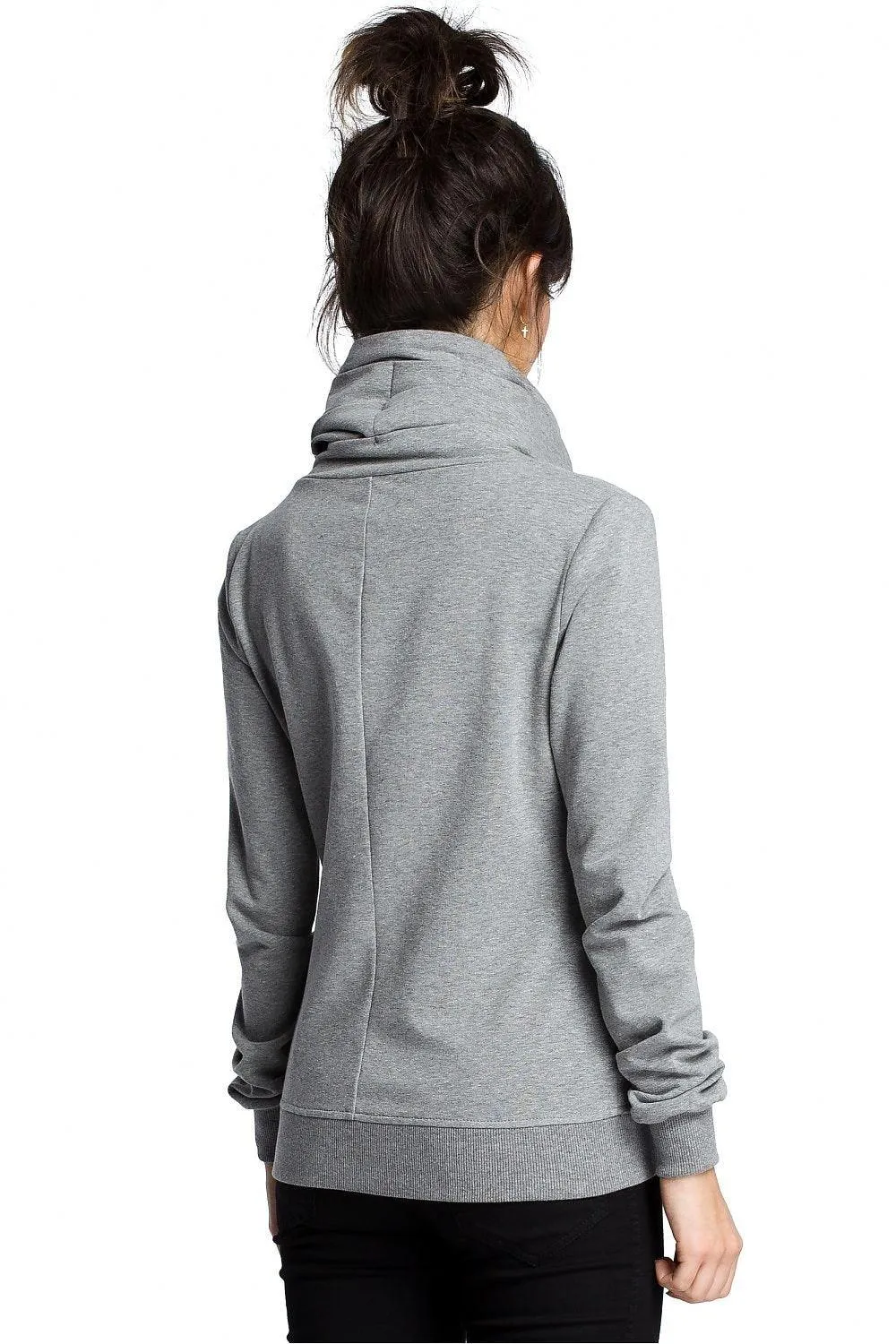 Cozy Zip-Up Draped Sweatshirt