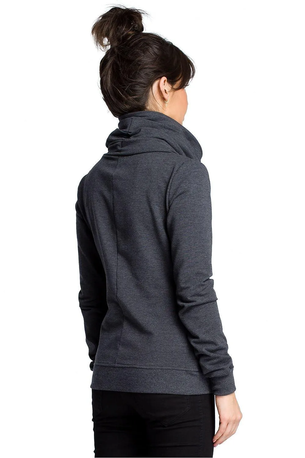 Cozy Zip-Up Draped Sweatshirt