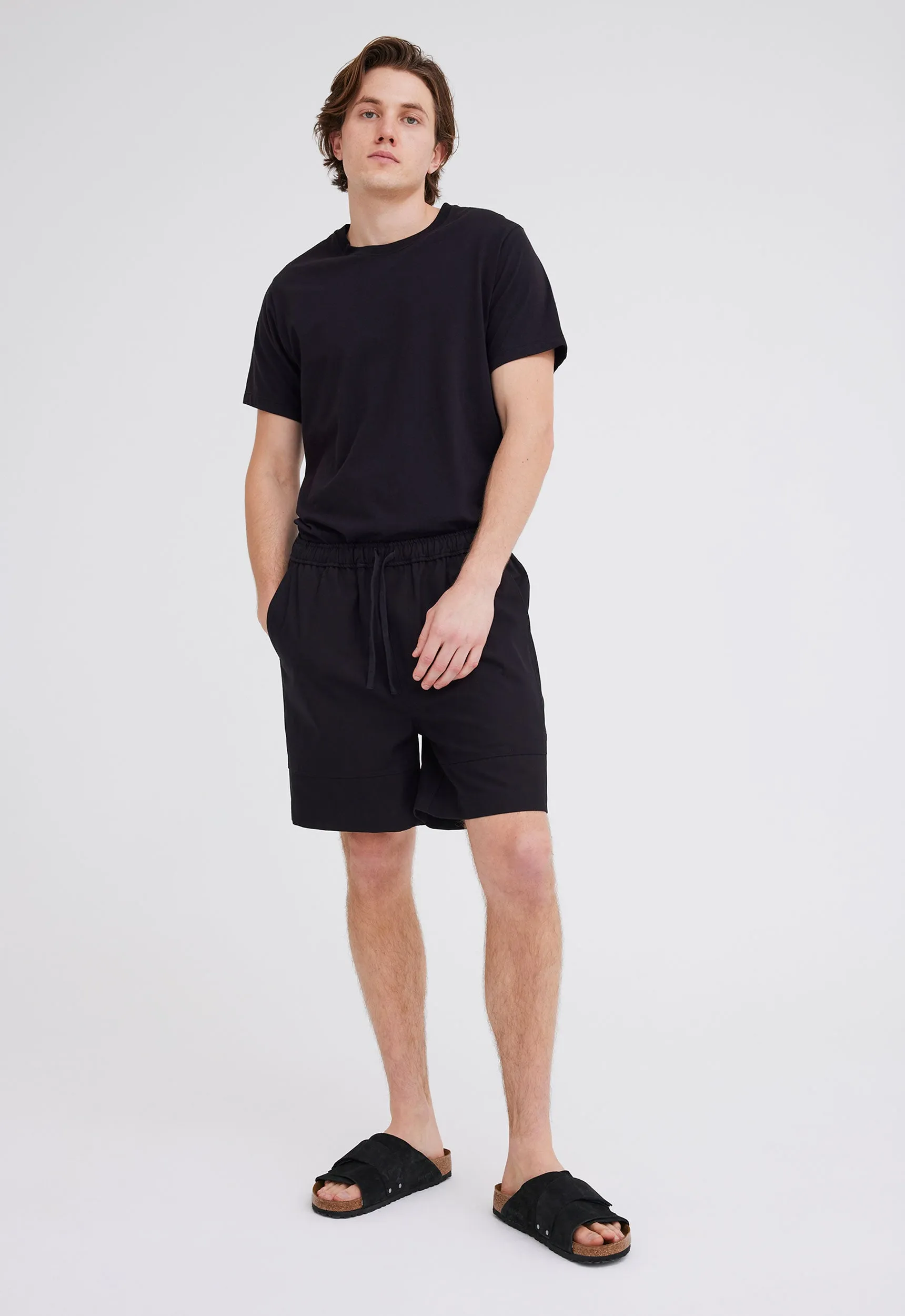 Edon Cotton Twill Short - Black