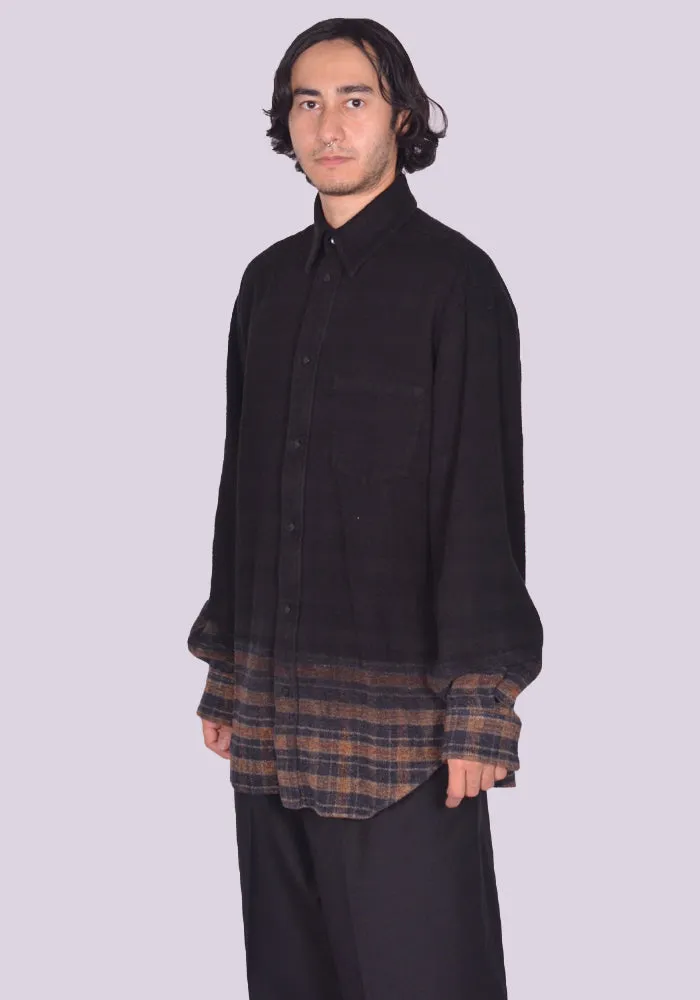 EGONLAB. AW24SH003A OVER SHIRT BROWN TARTAN (New season FW24)