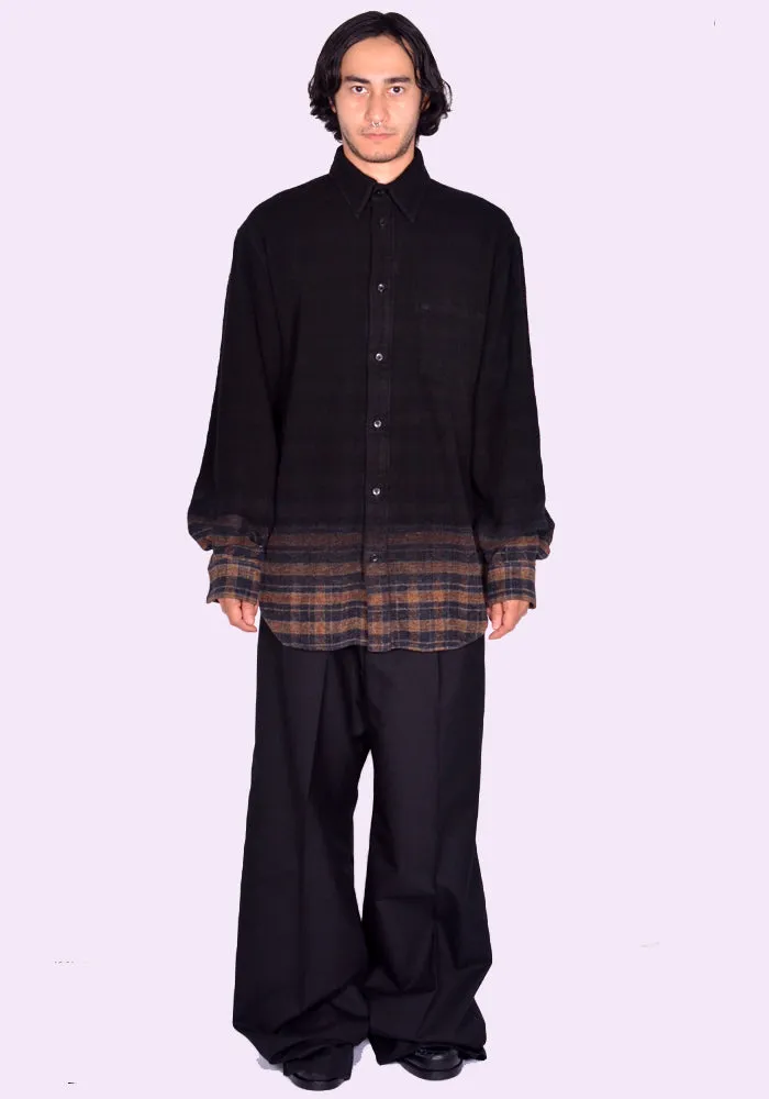 EGONLAB. AW24SH003A OVER SHIRT BROWN TARTAN (New season FW24)