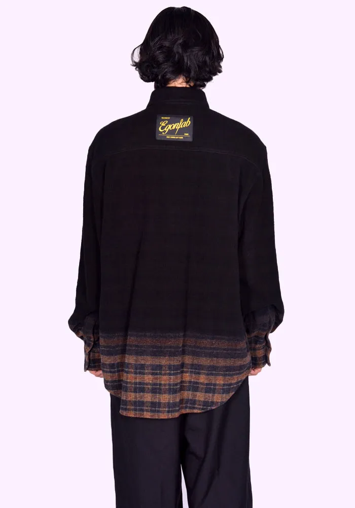 EGONLAB. AW24SH003A OVER SHIRT BROWN TARTAN (New season FW24)