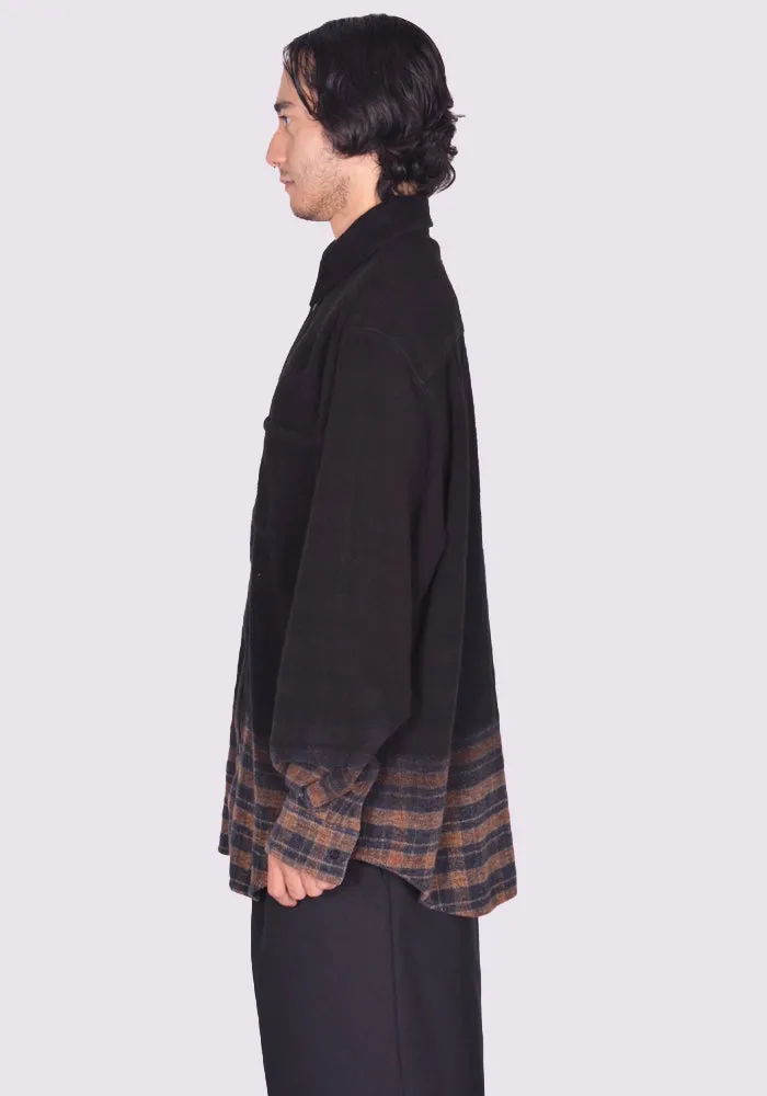 EGONLAB. AW24SH003A OVER SHIRT BROWN TARTAN (New season FW24)