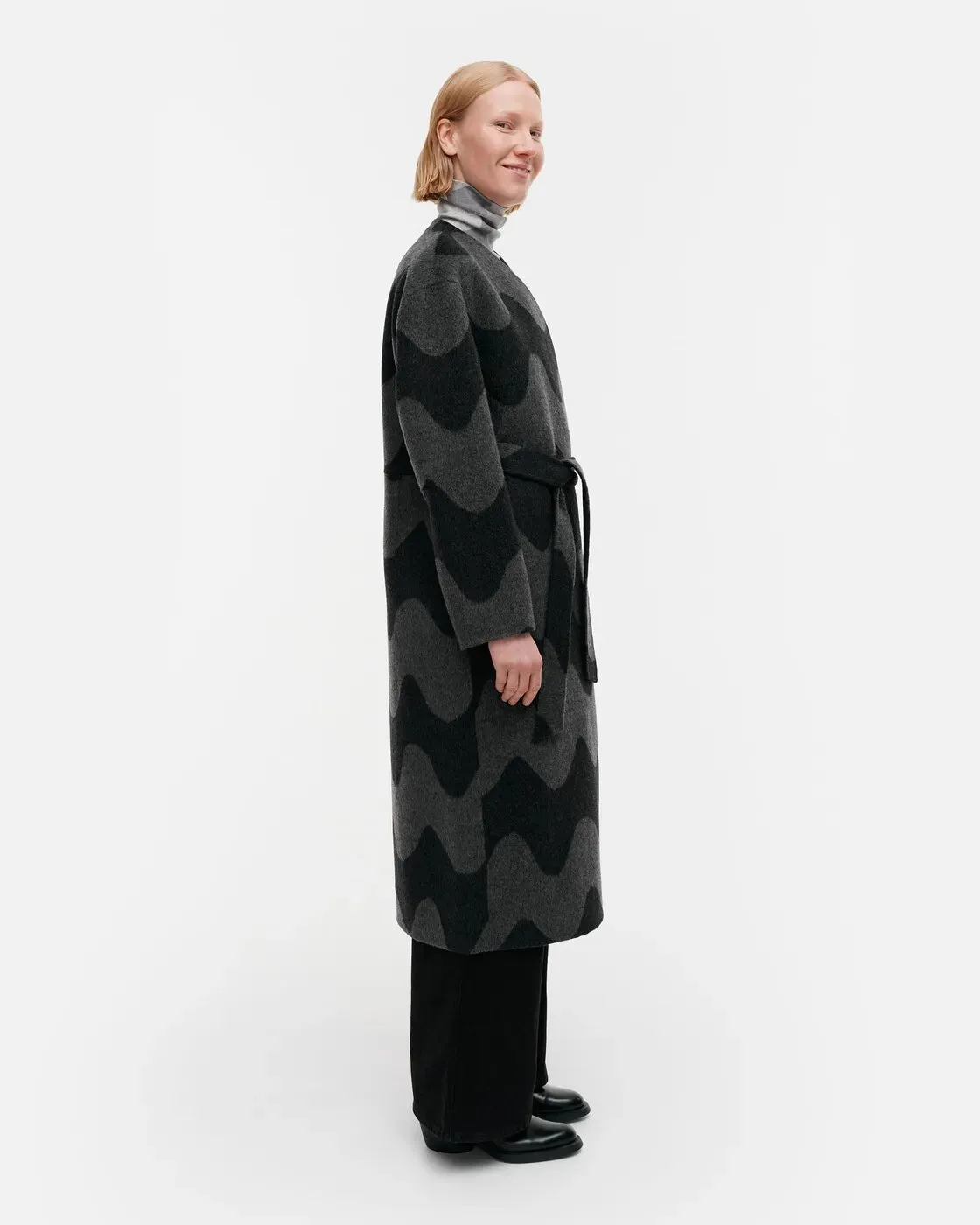 Elfa Lokki Double-faced Wool Coat | Dark Grey, Grey