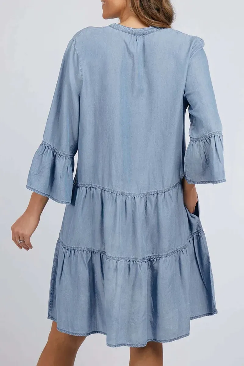 Elm - Winnie Chambray Dress - Blue