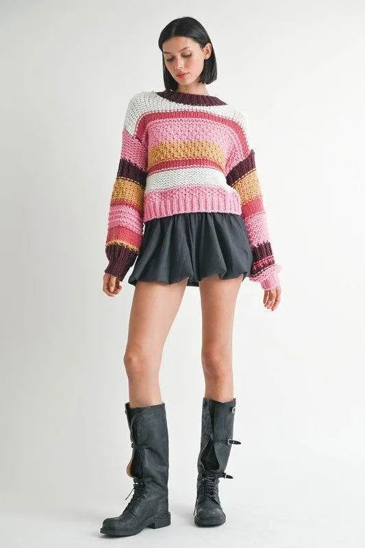 Emory Park Mock Neck Striped Sweater