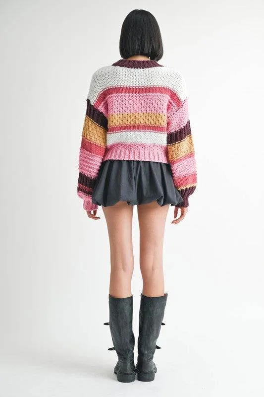 Emory Park Mock Neck Striped Sweater