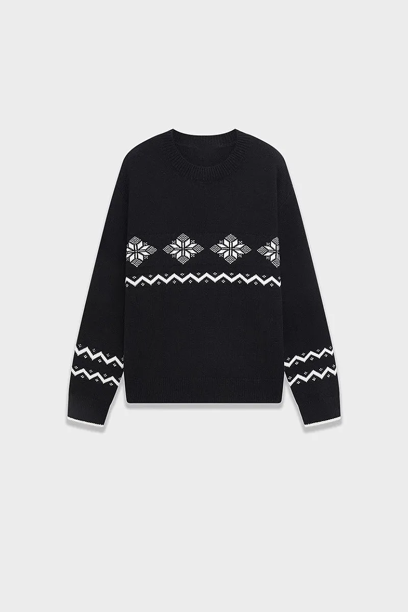 Fair Isle Relaxed Fit Crewneck Sweater