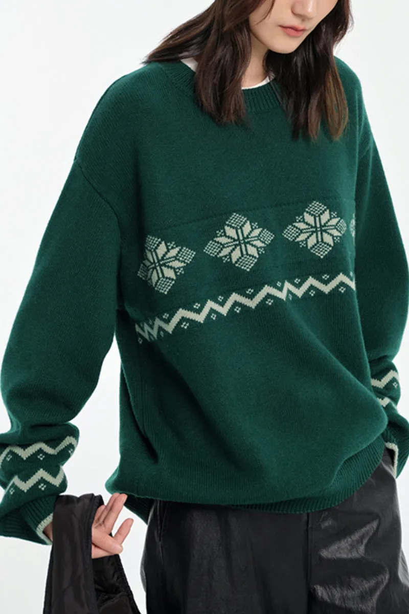 Fair Isle Relaxed Fit Crewneck Sweater