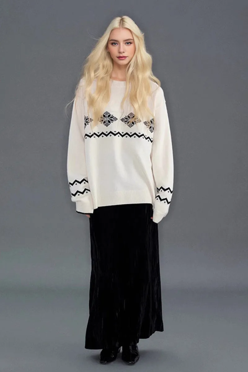 Fair Isle Relaxed Fit Crewneck Sweater