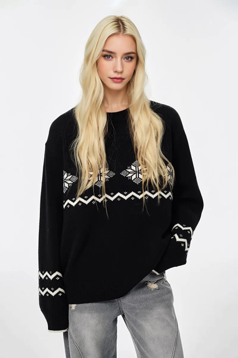 Fair Isle Relaxed Fit Crewneck Sweater