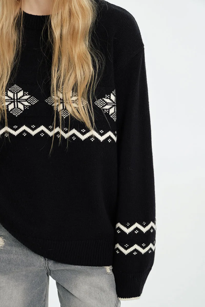 Fair Isle Relaxed Fit Crewneck Sweater