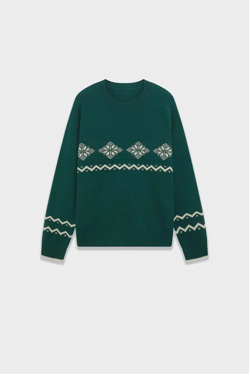 Fair Isle Relaxed Fit Crewneck Sweater