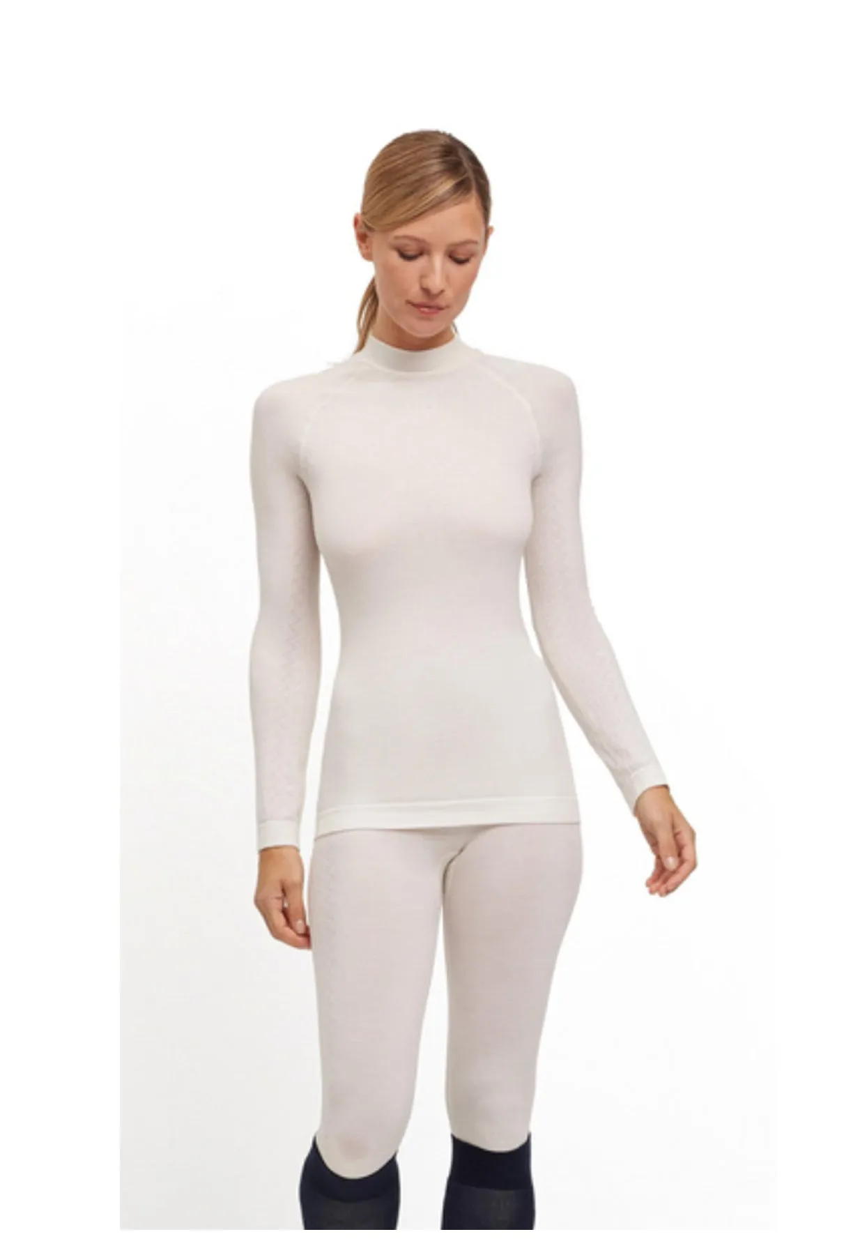 Falke Long Sleeved Comfort Fit Off White Ski Base Layer