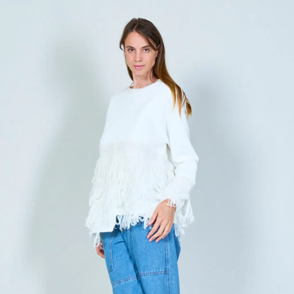 Fashionable fringe sweater wholesale