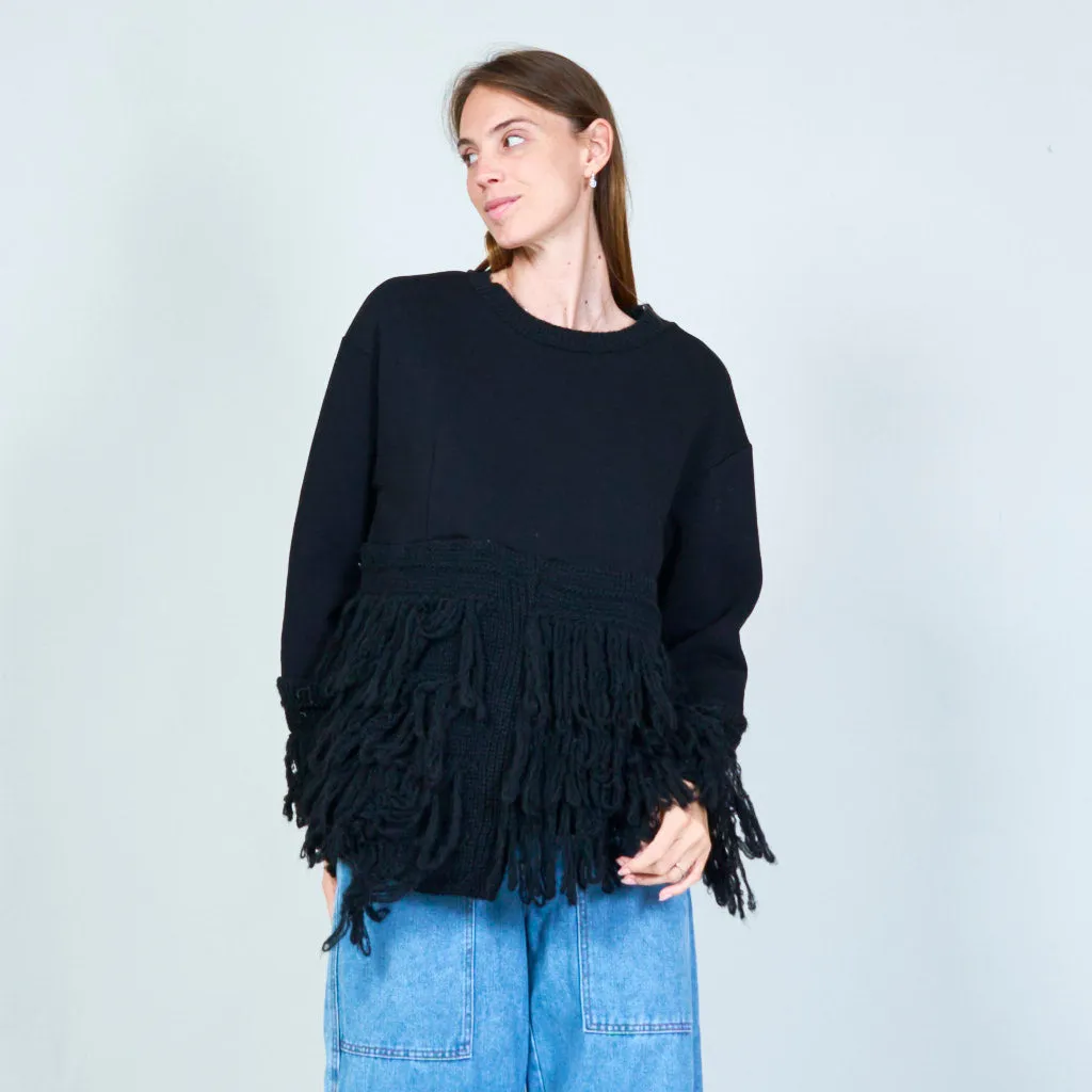 Fashionable fringe sweater wholesale