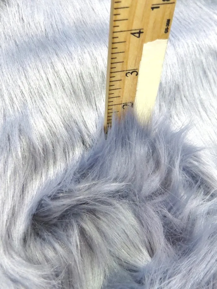 Faux Fake Fur Solid Shaggy Long Pile Fabric / Maroon / 15 Yard Bolt