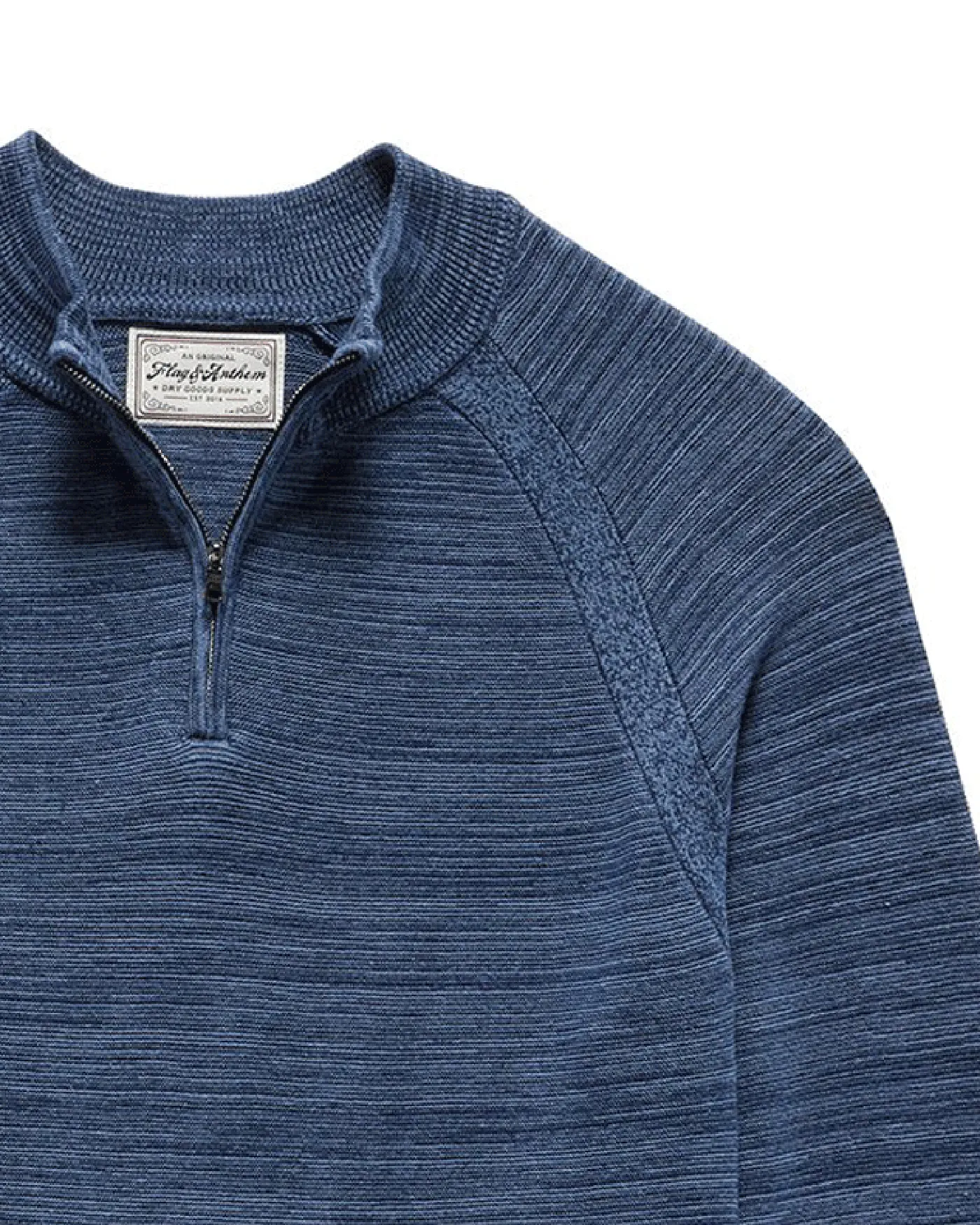 FLOYDALE MARLED RAGLAN 1/4-ZIP SWEATER