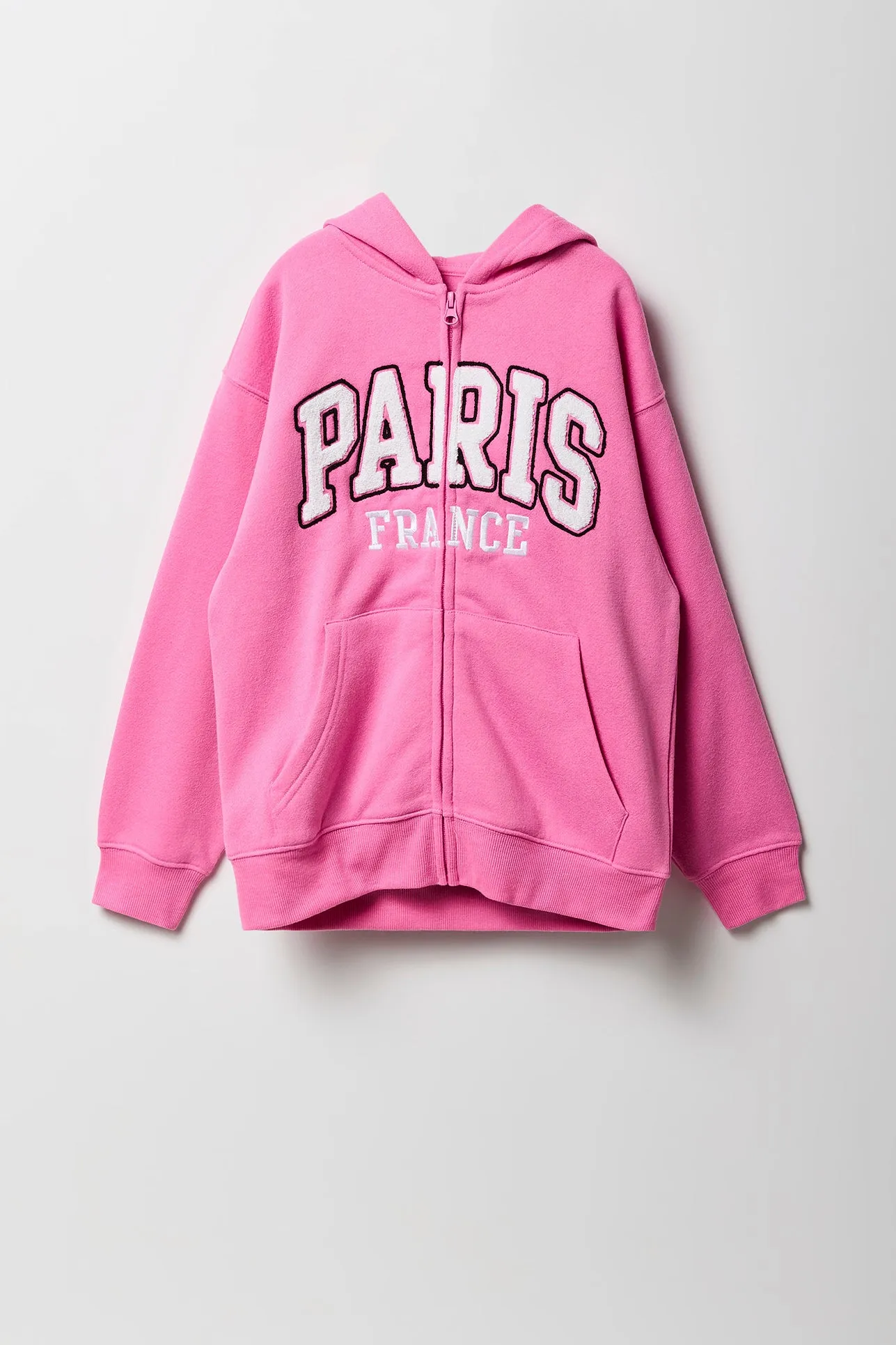 Girls City Graphic Zip-Up Fleece Hoodie