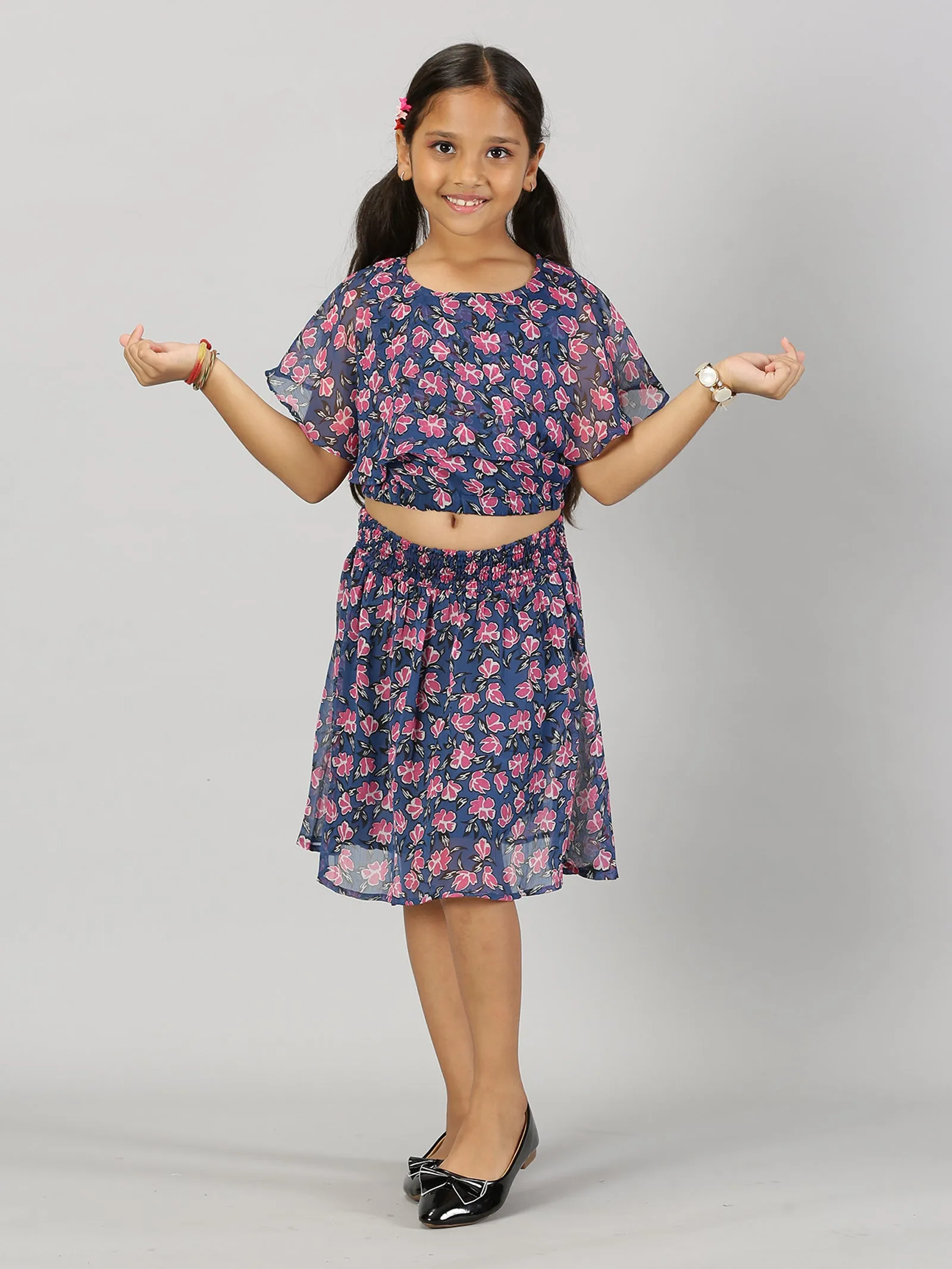 Girls Smocked Waistband Skirt