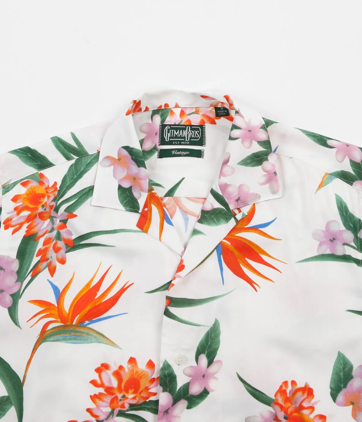 Gitman Vintage Camp Short Sleeve Shirt - White Aloha