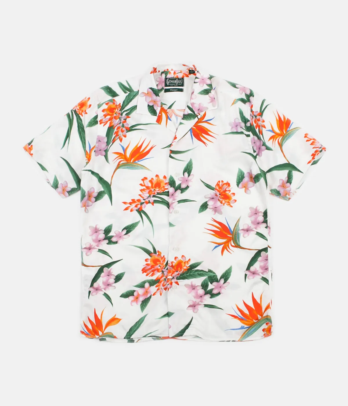 Gitman Vintage Camp Short Sleeve Shirt - White Aloha