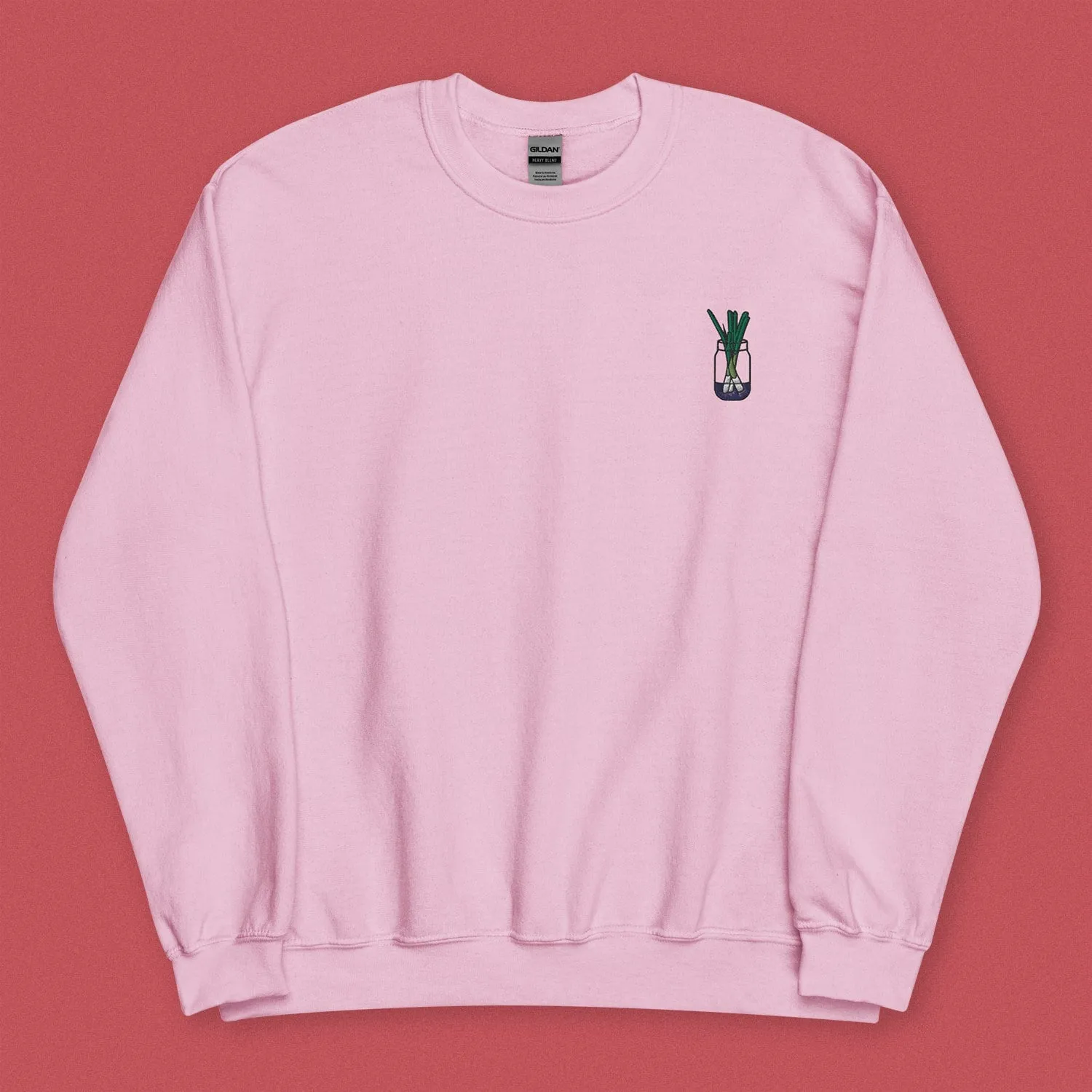 Green Onion Embroidered Sweatshirt