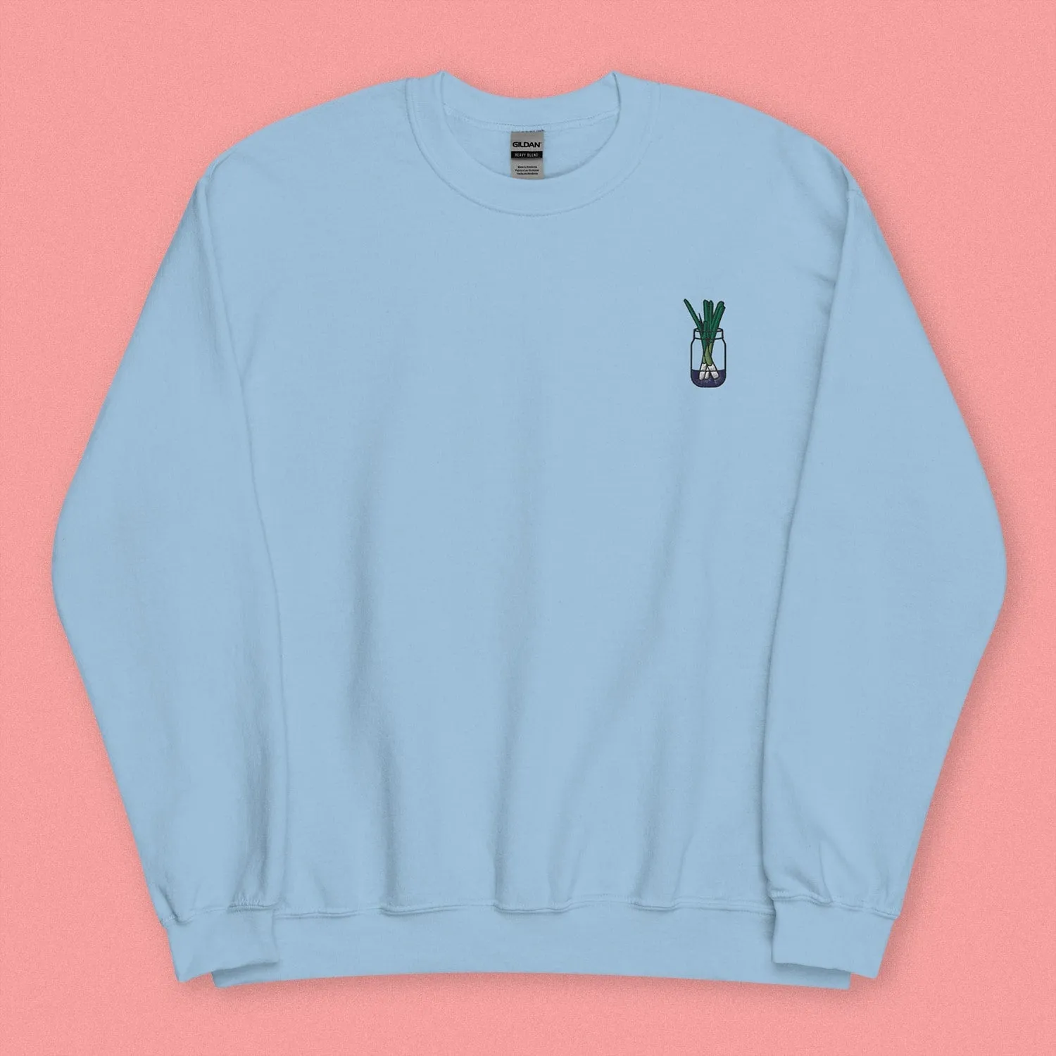 Green Onion Embroidered Sweatshirt