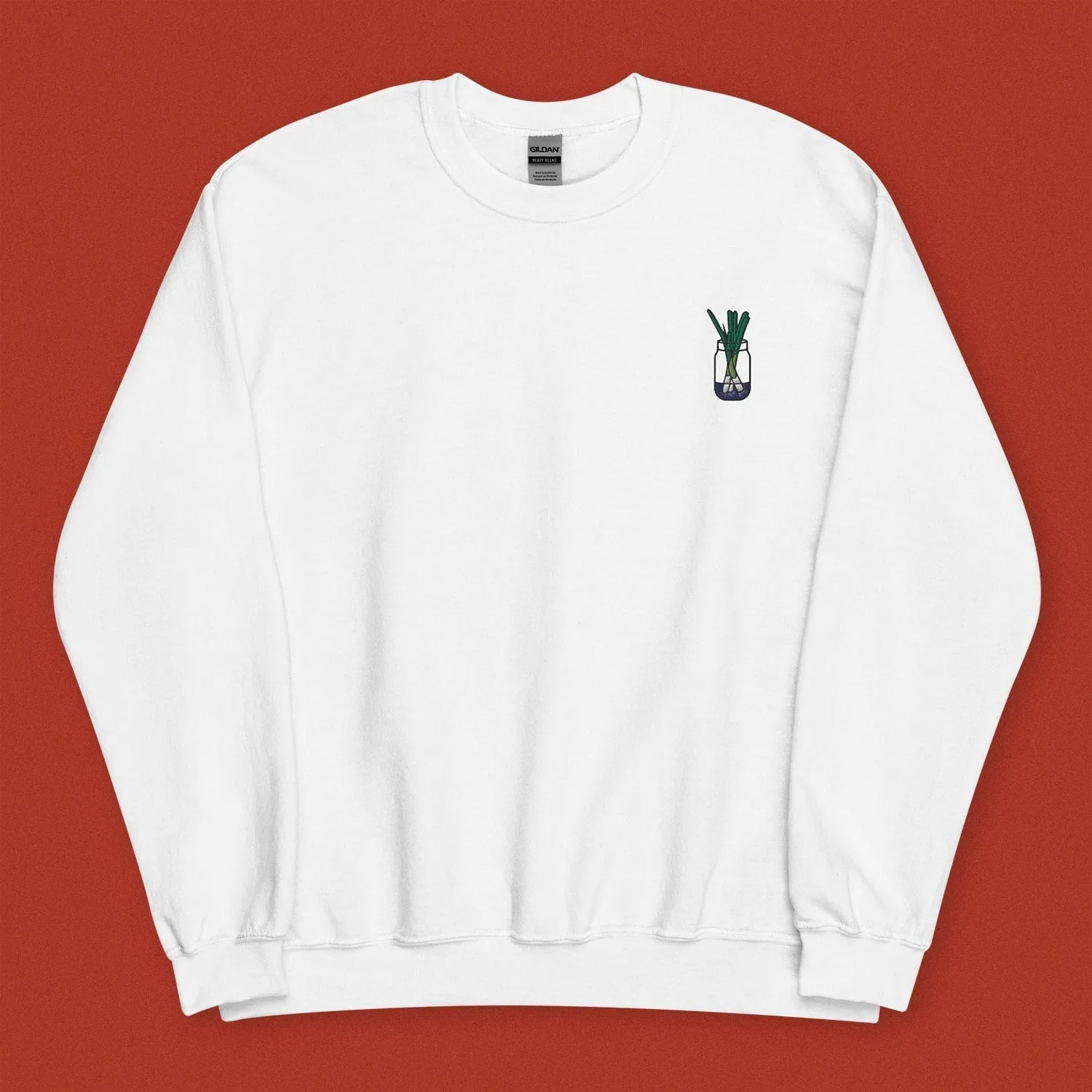 Green Onion Embroidered Sweatshirt