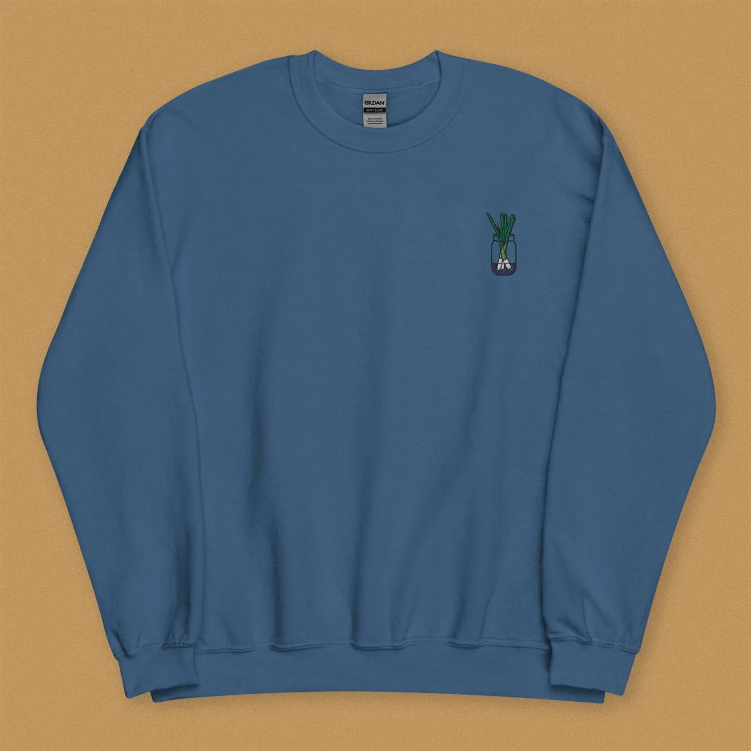 Green Onion Embroidered Sweatshirt